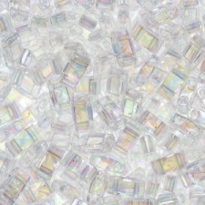 Miyuki half tila 5x2.4mm beads - Crystal ab HTL-250